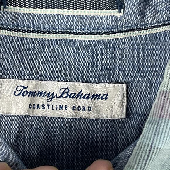 Tommy Bahama Coastline Corduroy Shirt Mens XLT Verde Plaid Button Up Soft - Picture 5 of 16
